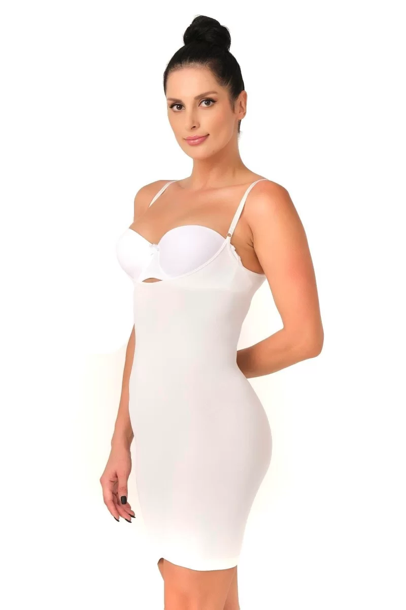 Beyaz  5060 Göğsü Açık Elbise Korse