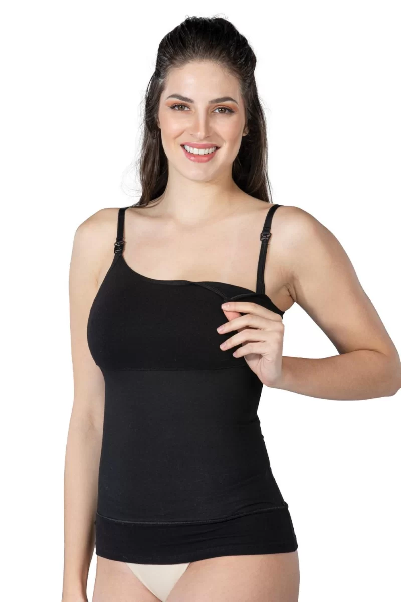 Siyah  1402 Modal Cotton Emzirme Atlet Korse