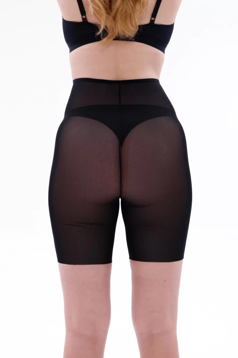 Siyah  2705 Lazer Tül Toparlayıcı Paçalı Boxer Hayalet Korse