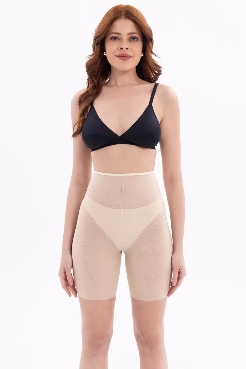 Ten  2705 Lazer Tül Toparlayıcı Paçalı Boxer Hayalet Korse