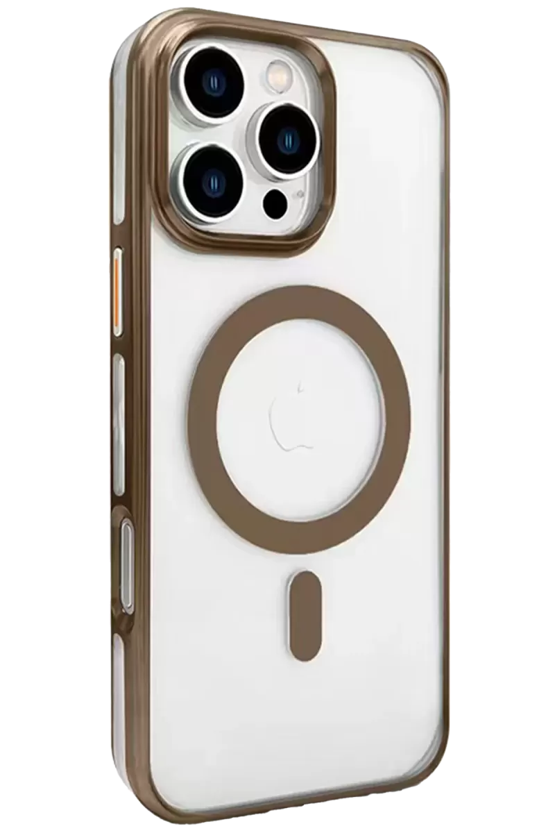 iPhone 16 Pro Gleam PC Sert Magsafe Kılıf - Kahverengi