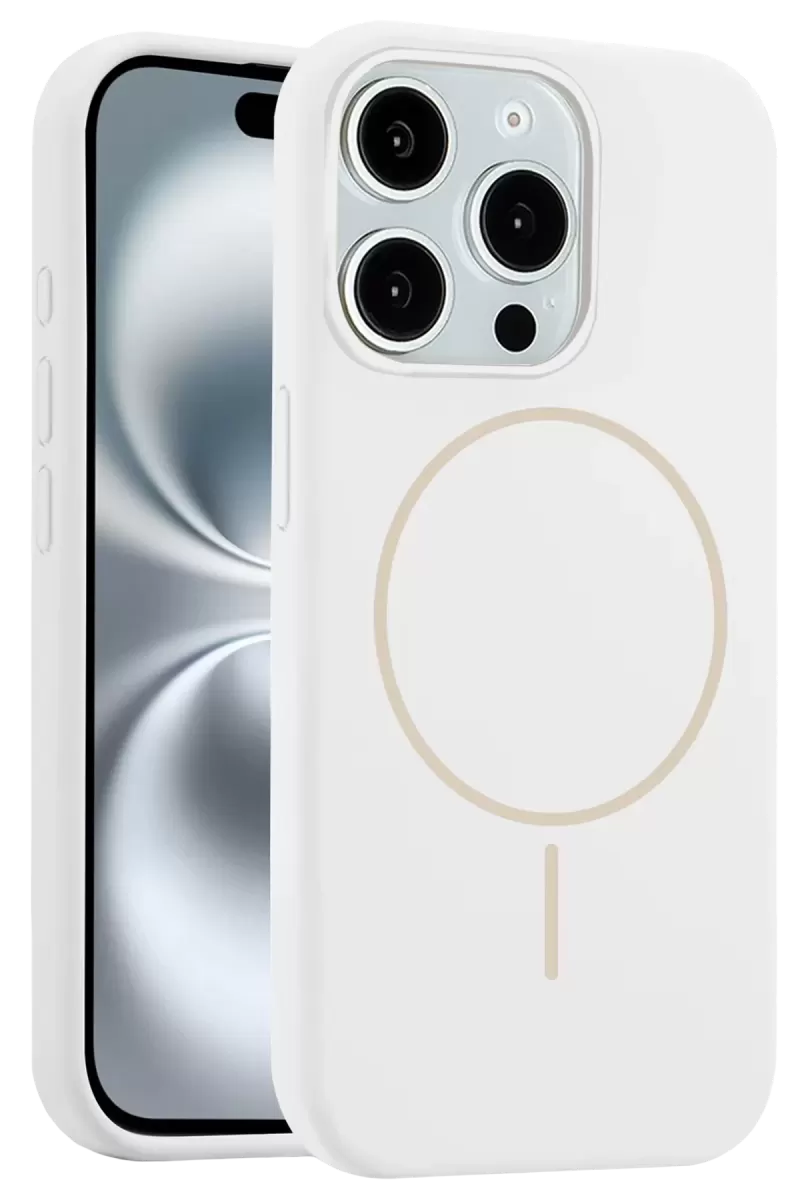 iPhone 15 Pro Max Kılıf Jully Magsafe Kapak - Beyaz