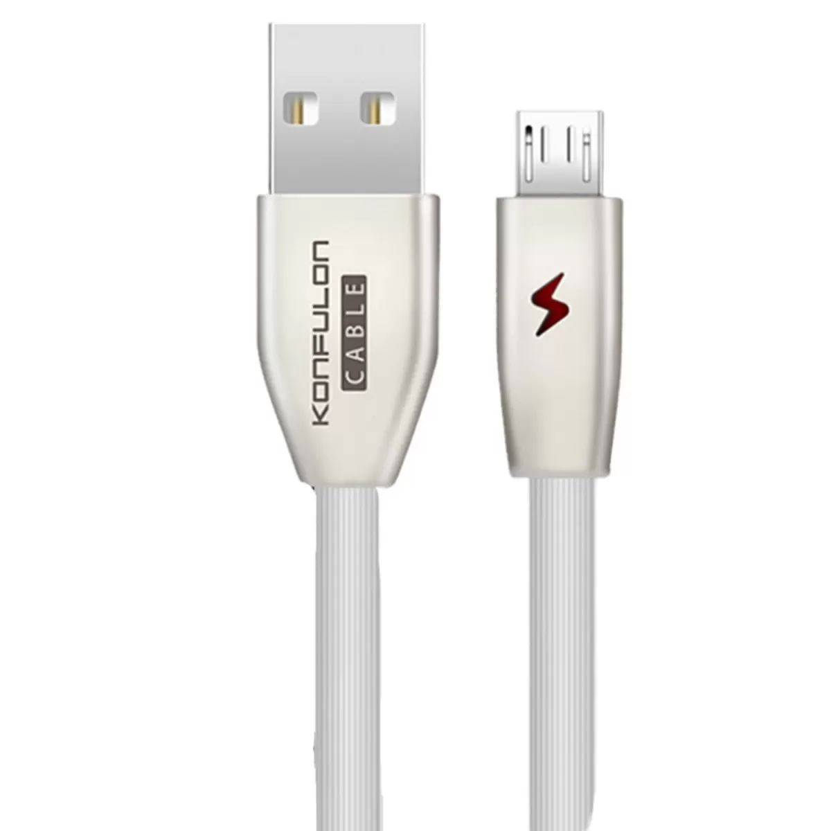 S53 Led Işıklı Micro USB Kablo 1M 3A - Beyaz