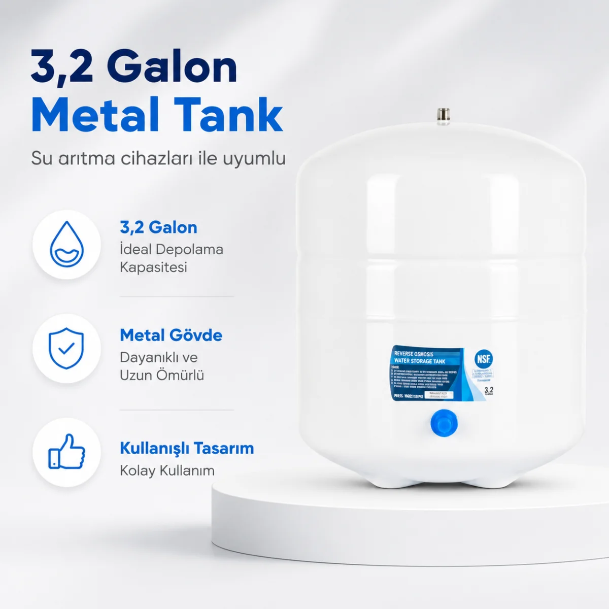 3,2 Galon Metal Su Arıtma Tankı 308693002