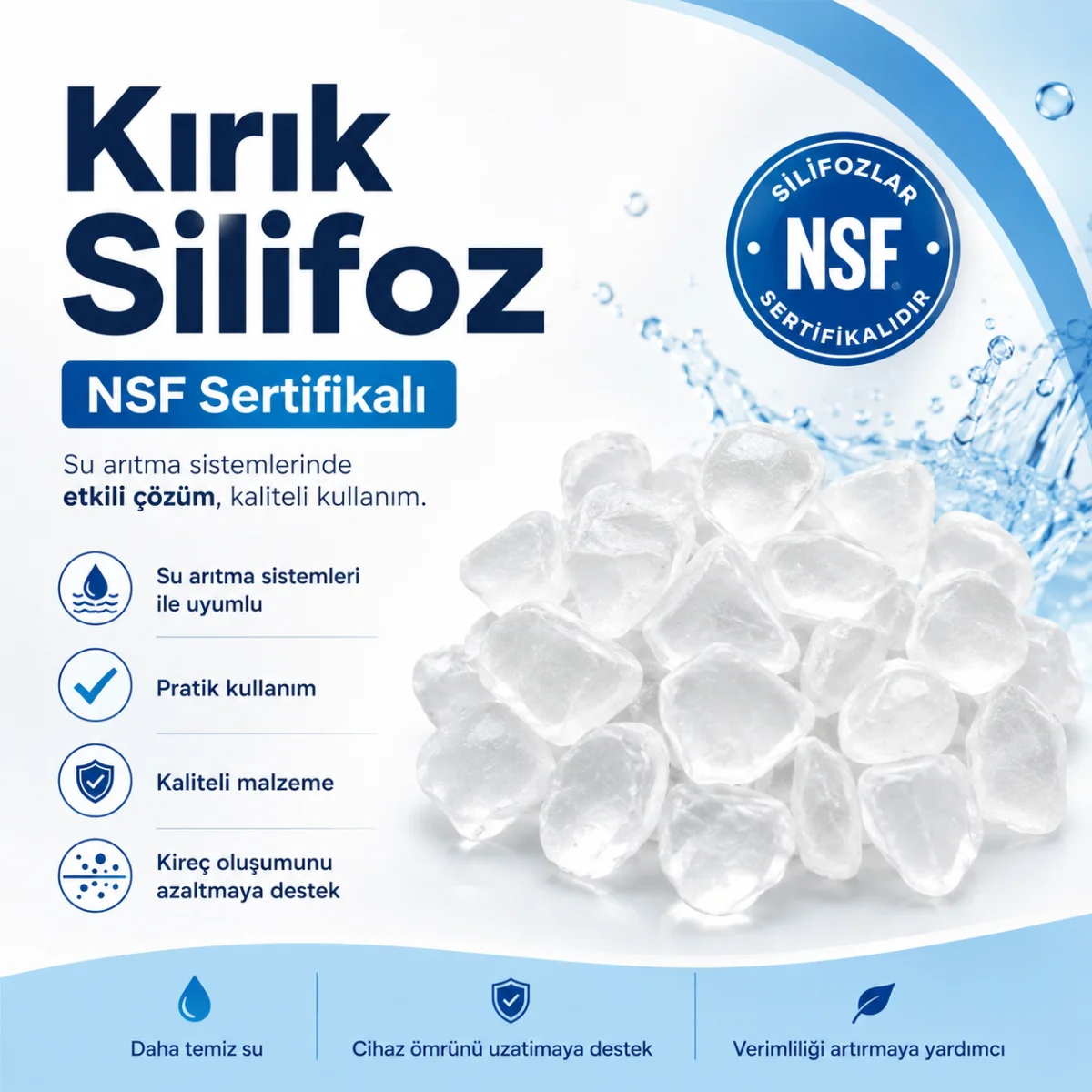 Kırık Silifoz Su Arıtma Malzemesi NSF Sertifikalı 701007115