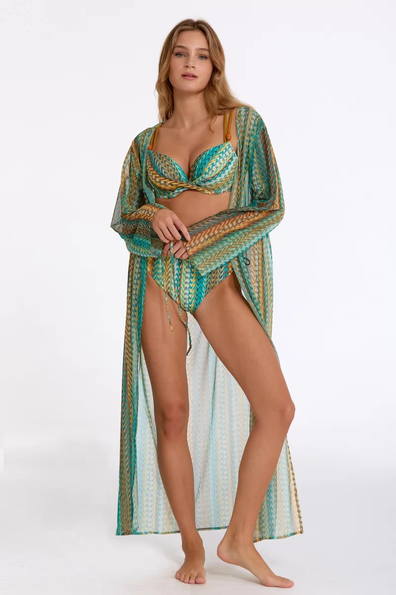 Argento 2106-3018 Kadın Önü Açık Uzun Kaftan