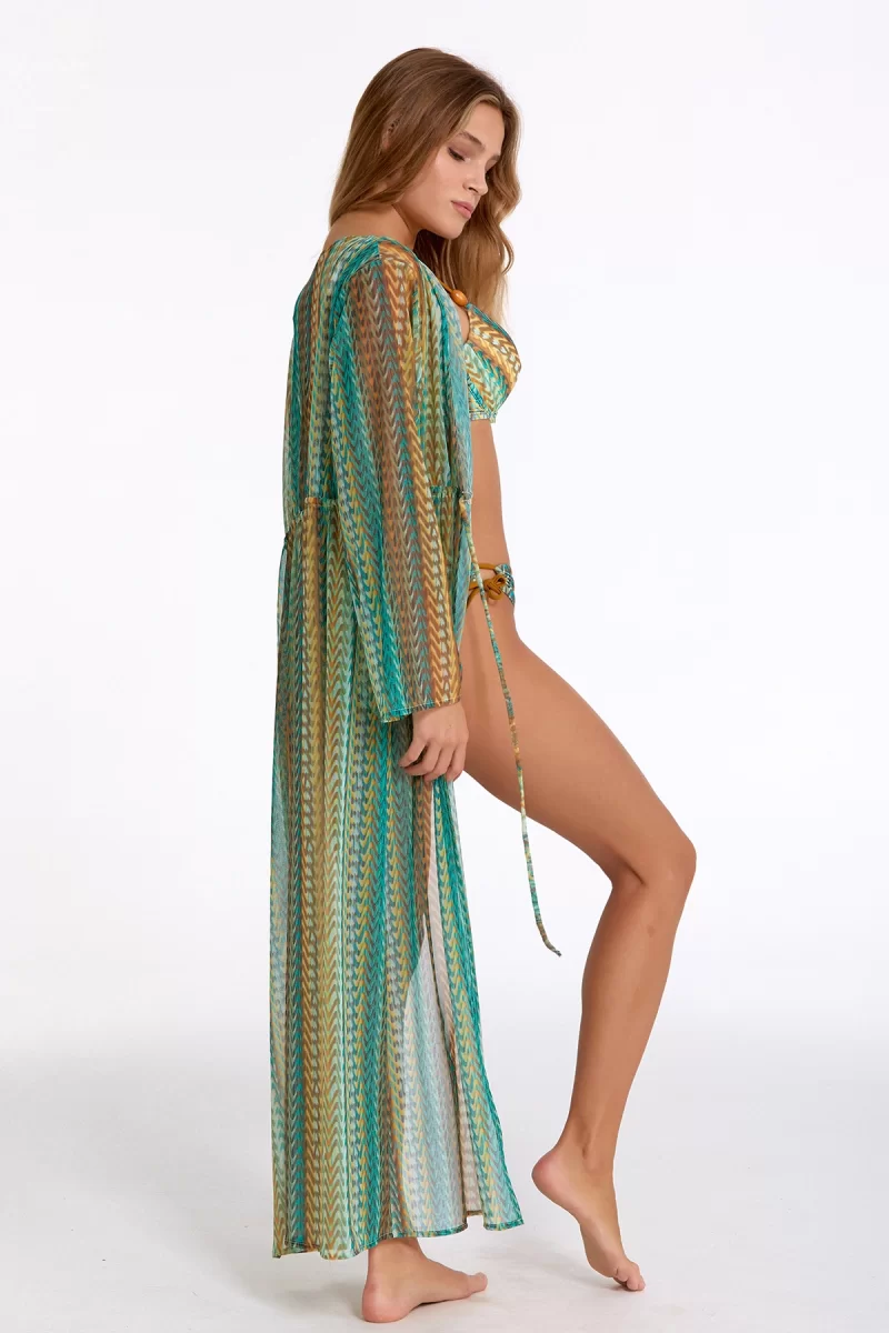 Argento 2106-3018 Kadın Önü Açık Uzun Kaftan
