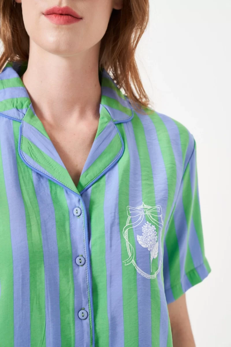 PJS 29043 Kadın Düğmeli Pijama Takımı