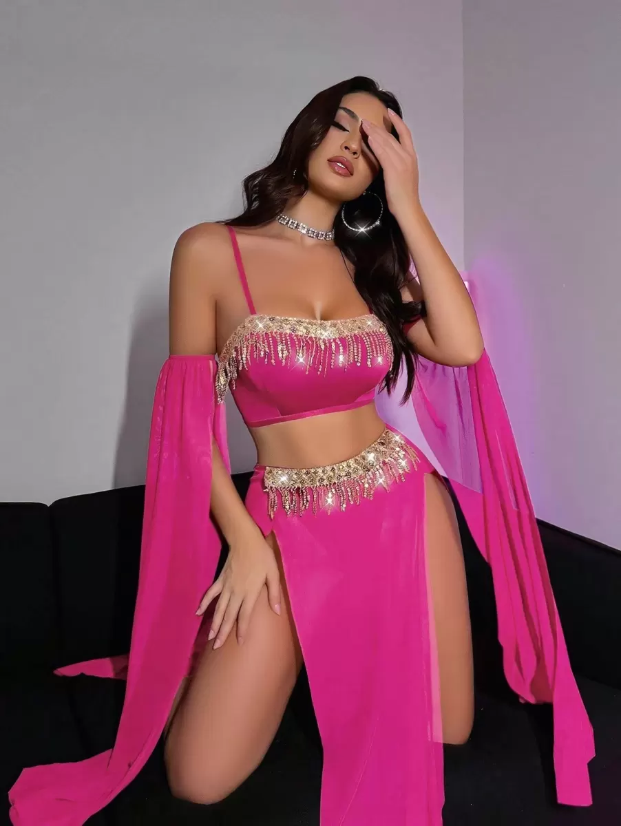 Özel Tasarım Pembe Dansöz Kostümü