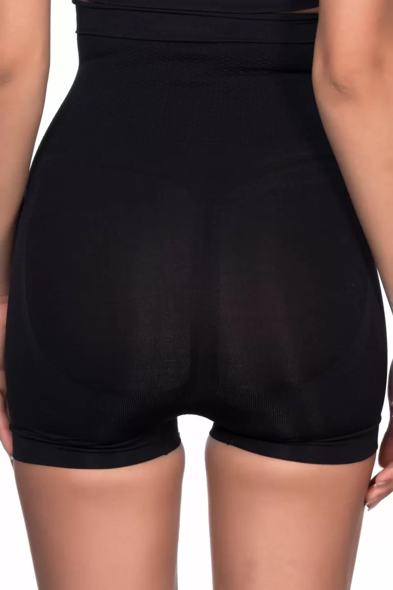Siyah  2055 Yüksek Bel Masajlı Boxer Korse