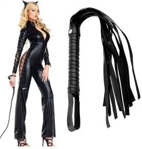 2li Set Siyah Fantazi Deri Kırbaç Peluş Tüylü Metal Zincirli Kemerli Fantazi Deri Kelepçe