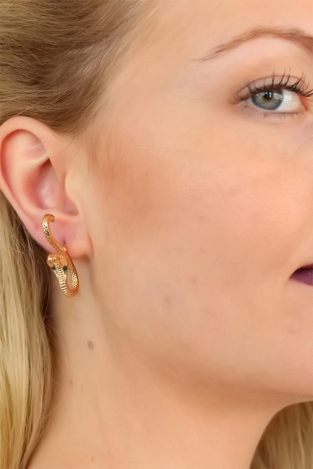 Yılan Tasarım Bayan Küpe