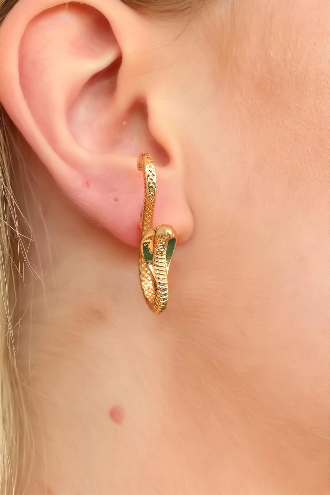 Yılan Tasarım Bayan Küpe