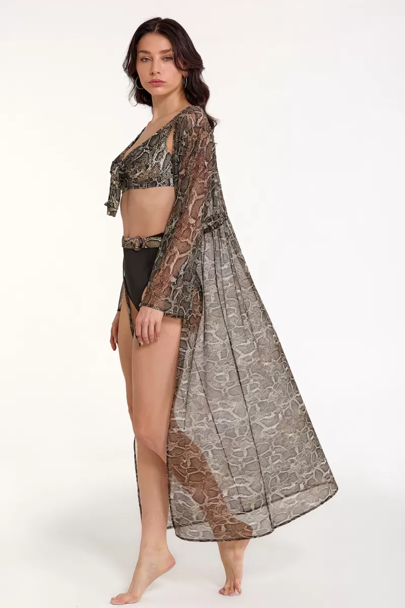 Argento 2106-3026 Kadın Önü Açık Uzun Kaftan