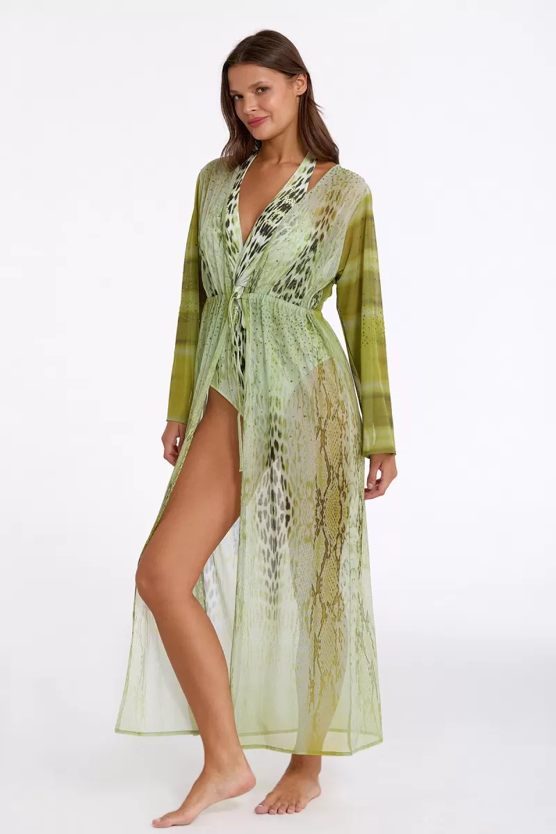 Argento 2106-3025 Kadın Önü Açık Uzun Kaftan