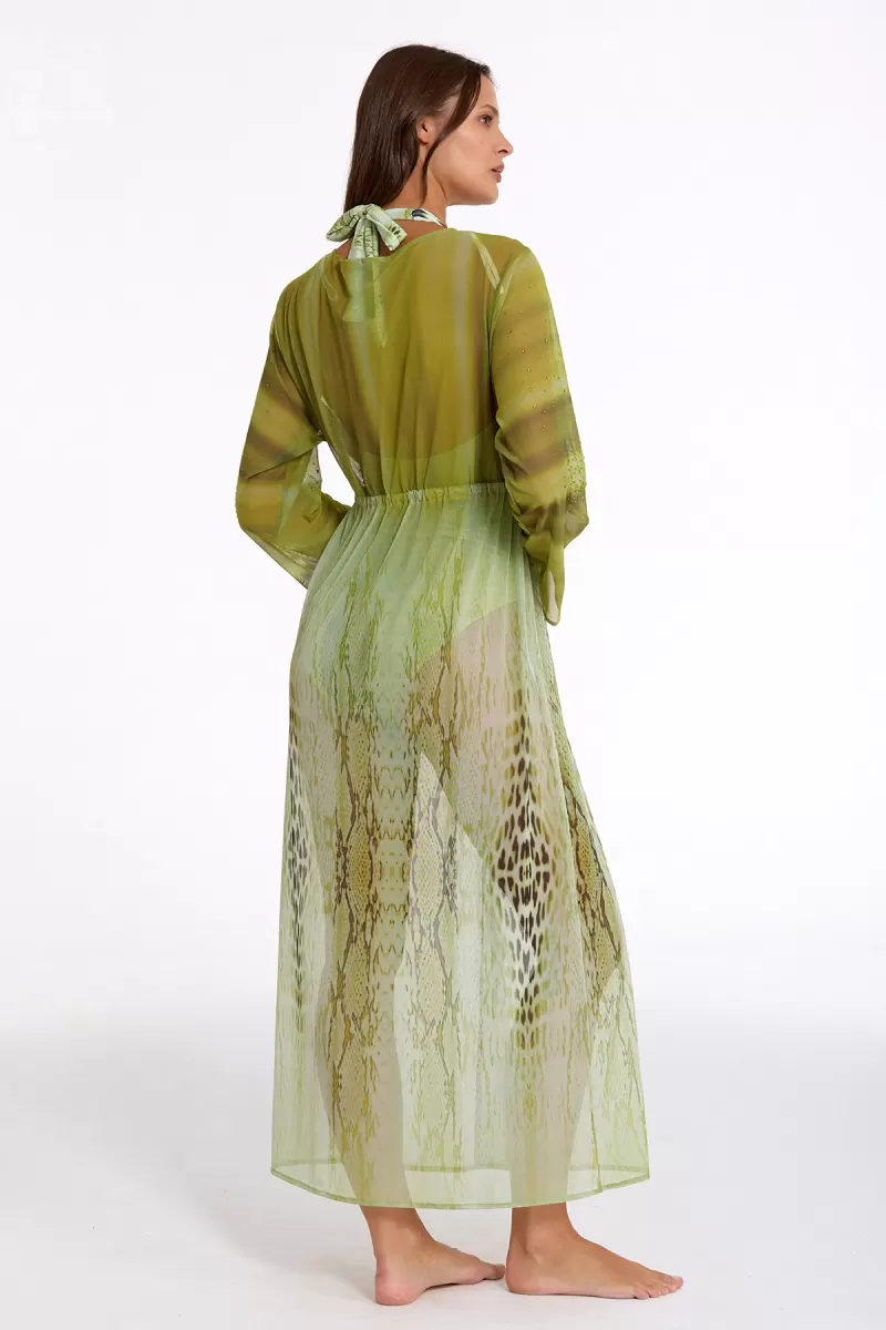 Argento 2106-3025 Kadın Önü Açık Uzun Kaftan