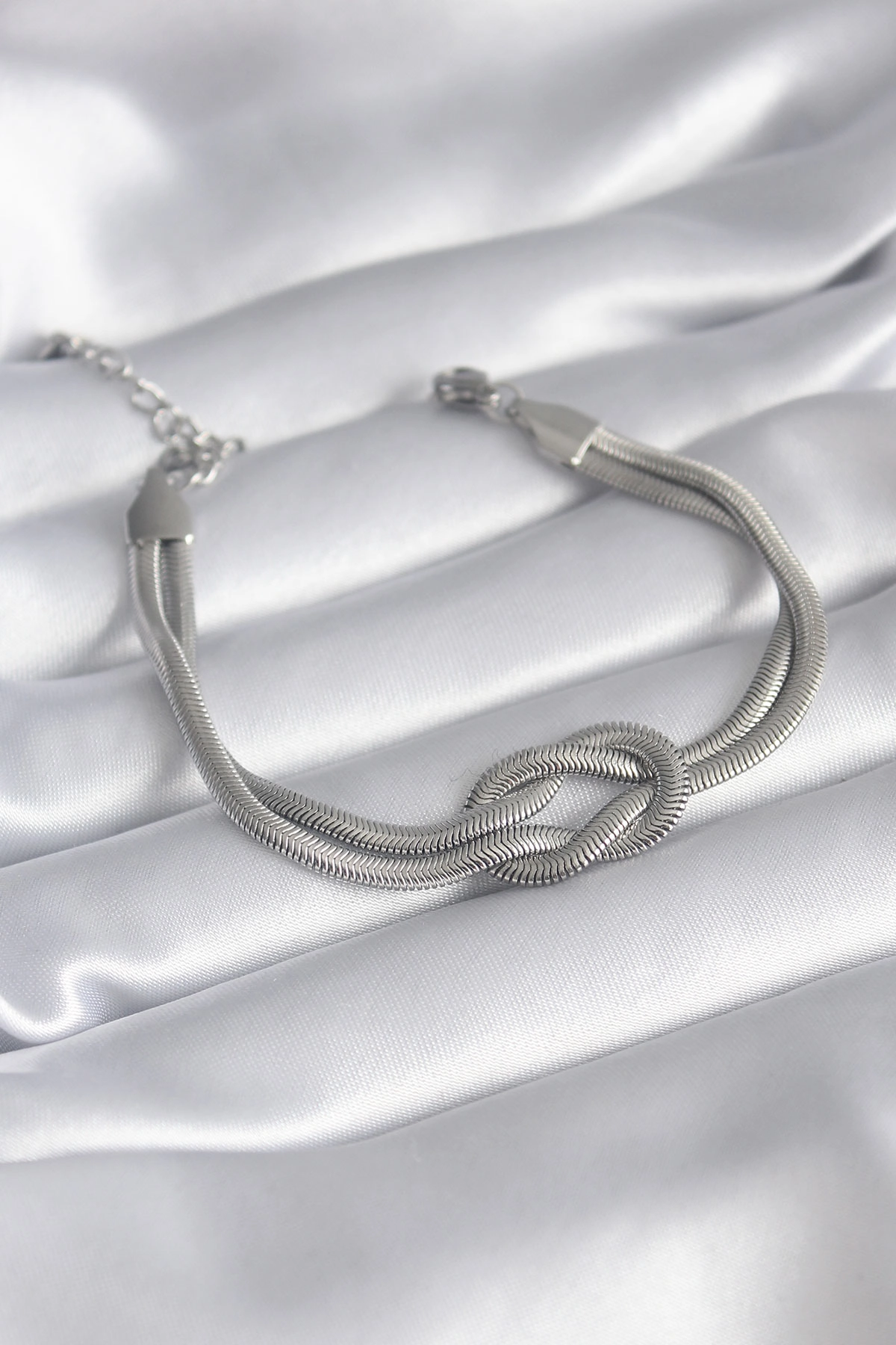 316L Çelik Çelik Gold Renk İtalyan Zincir Düğüm Model Kadın Bileklik