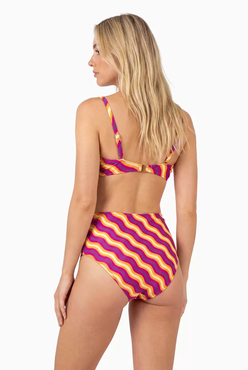 Renkli Straplez Yüksek Bel Bikini Takımı