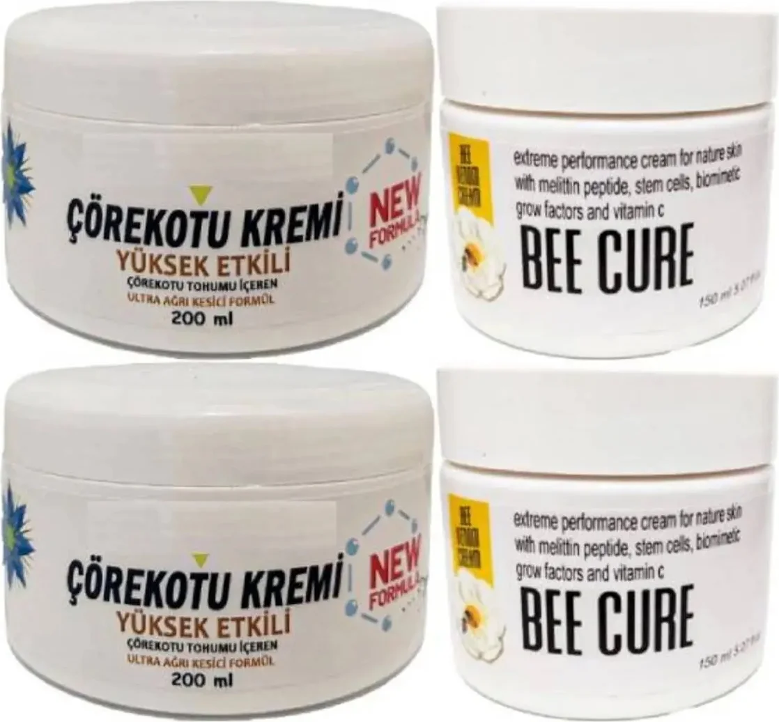 Süper Çörek Otu Kremi Xl Boy Krem 2X200 Ml+Bee Cure Krem 2X150 ml