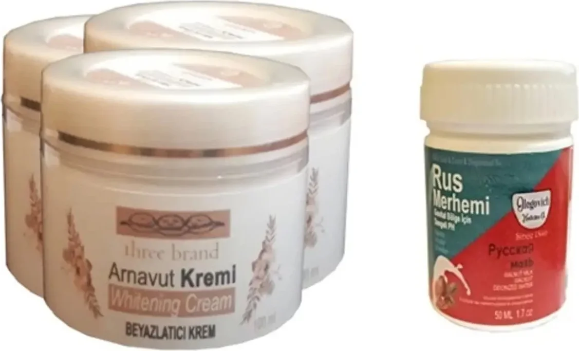 Three Brand Vücut Kremi 100 ml Arnavut Kremi3 Adet + Rus Merhemi 50 ml 1 Adet