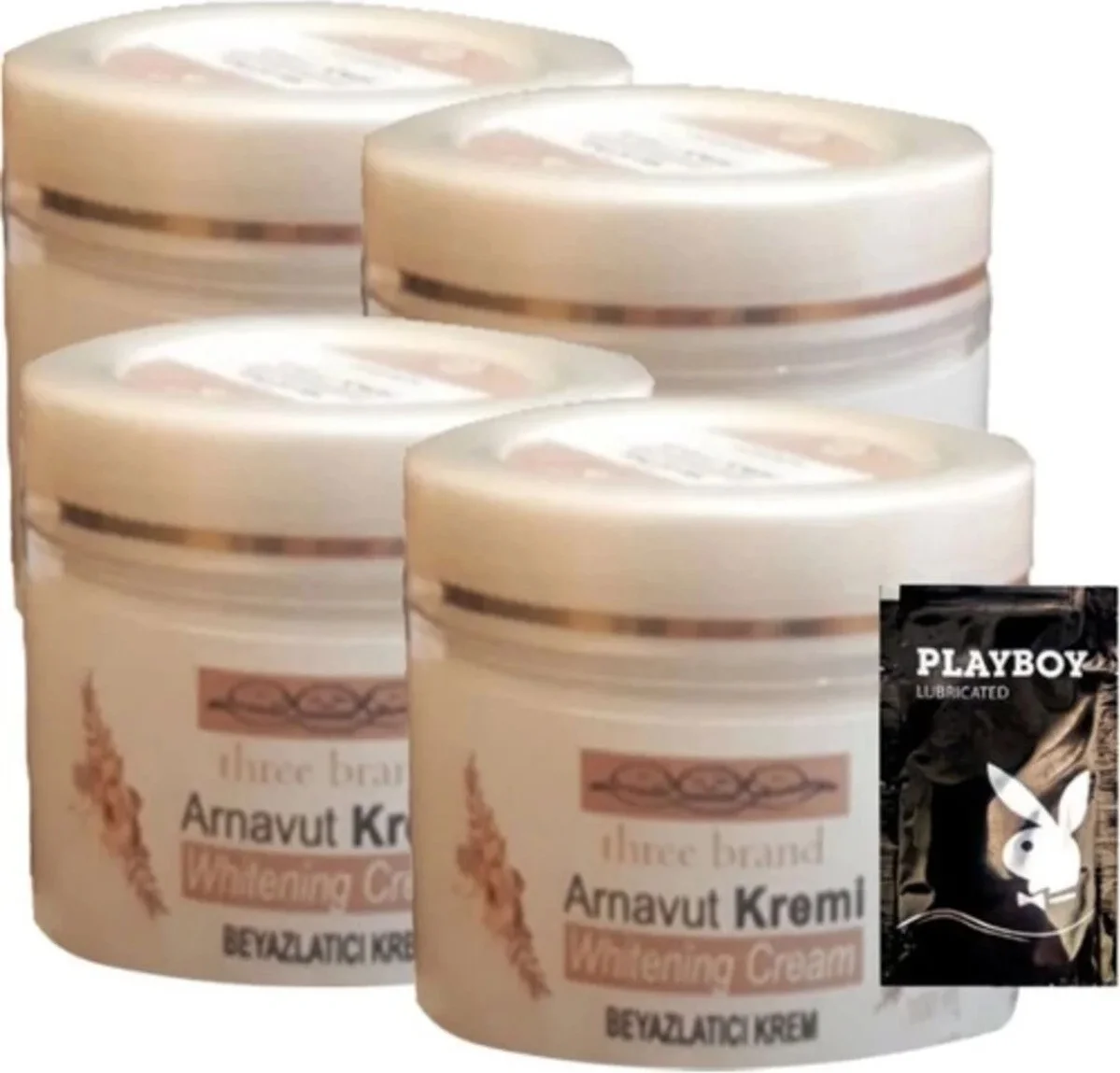Süper Three Brand 4lü Adet Arnavut Kremi Whitens Cream  Kremi 100 ml + 1 Adet Jel Hediye
