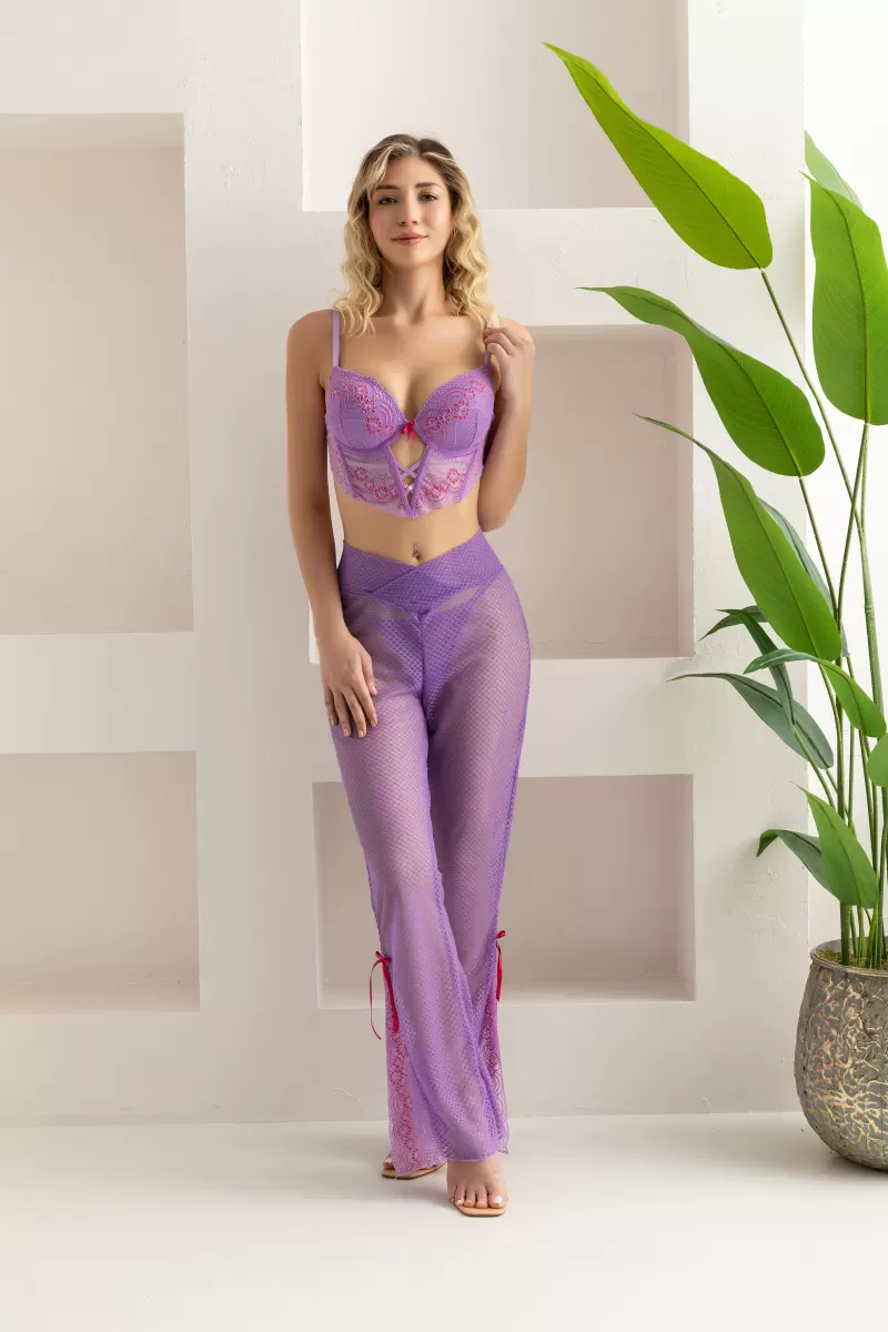 BRALET, PANTOLON, STRİNG TAKIM LİLA