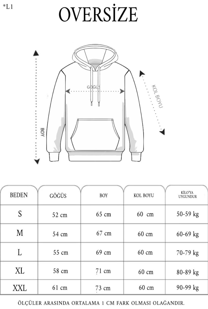 Erkek 3 İplik Pamuklu Kapüşonlu Cepli Oversize Hoodie Sweatshirt - Siyah