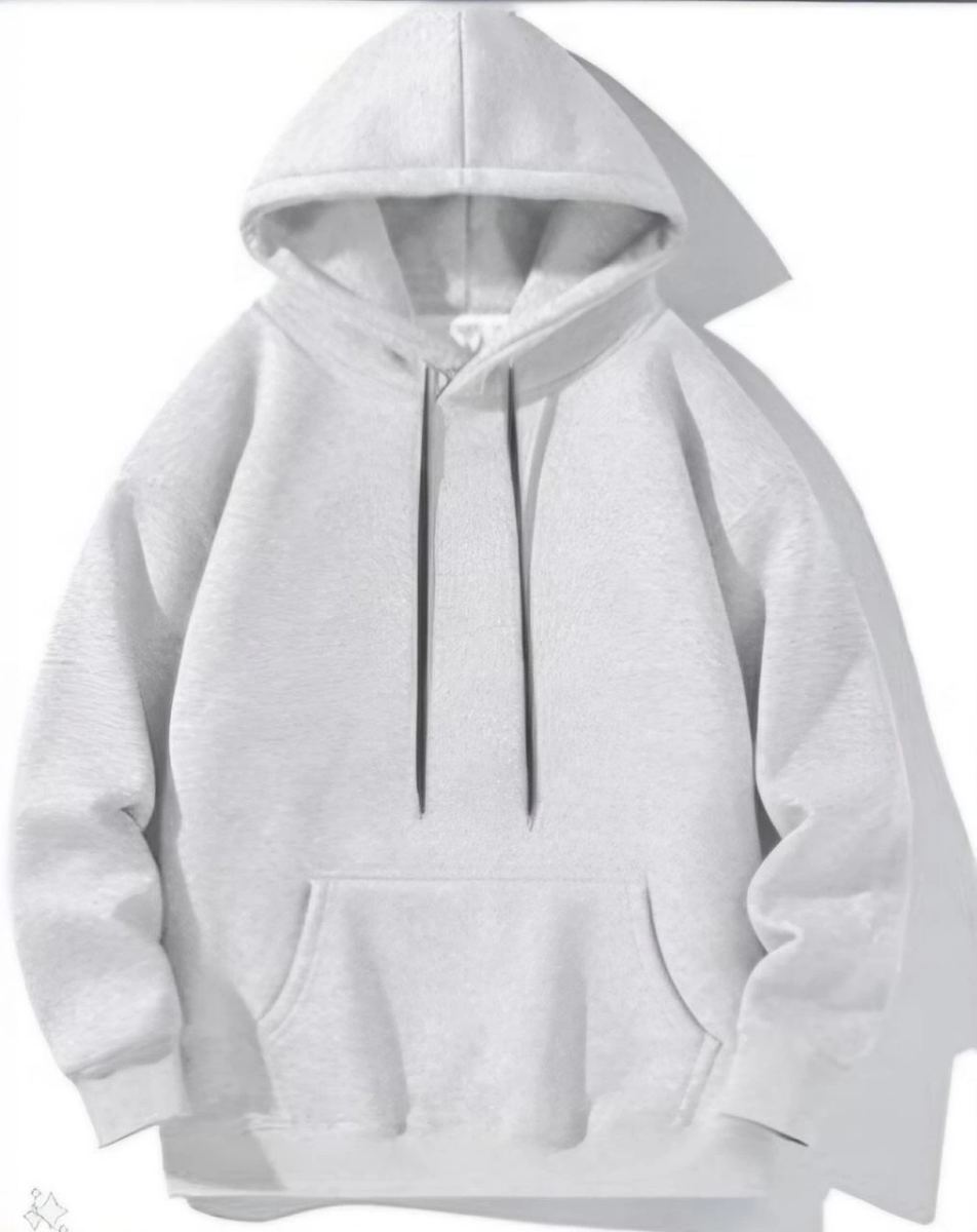 Kadın Kapüşonlu Kanguru Cepli 3 İplik Pamuklu Oversize Hoodie Sweatshirt -  Gri