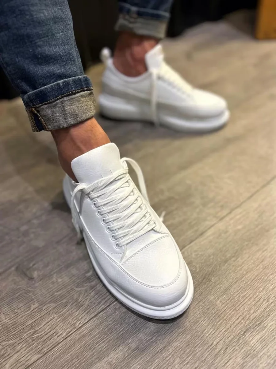 JY914 Drake Bağcıklı Cilt Erkek Günlük Sneaker Ayakkabı CBT Beyaz
