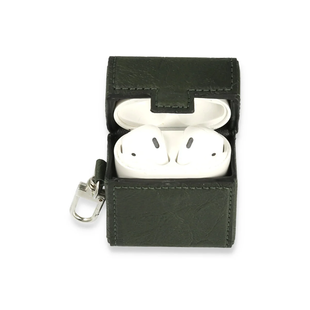 Airpods 2 (2.nesil) Deri Kılıf - Haki Yeşil