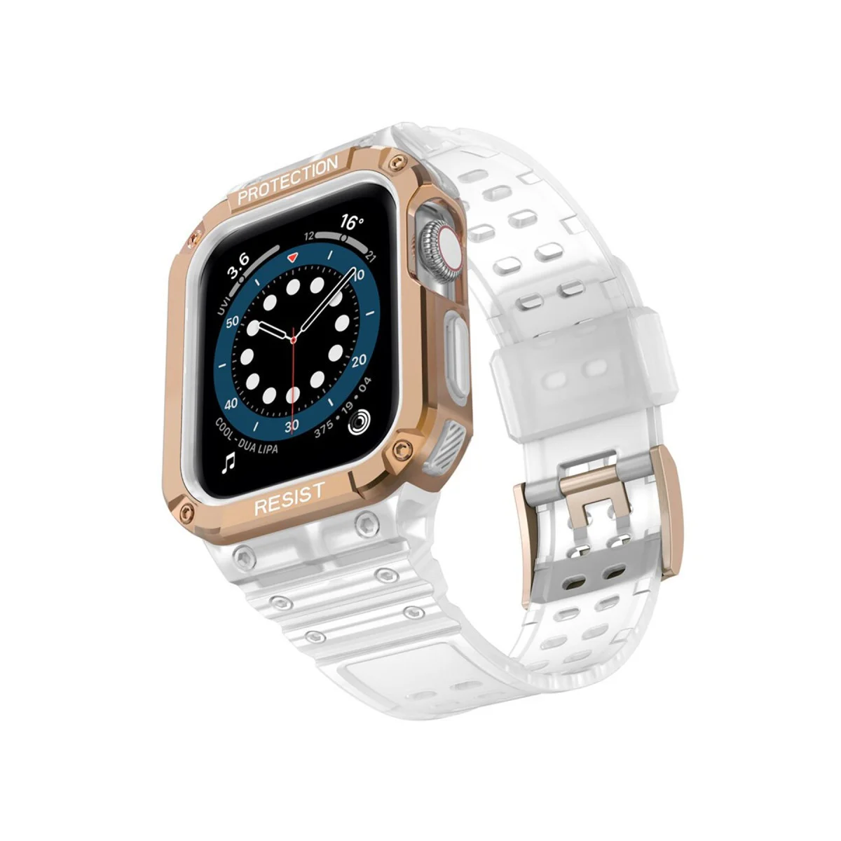 Watch 42mm KR401 Silikon Kordon - Beyaz-Rose