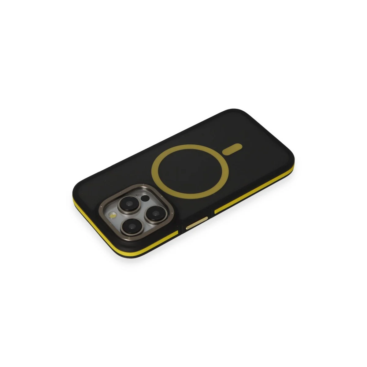 iPhone 14 Pro Kılıf Rocky Magsafe Kapak - Siyah-Sarı