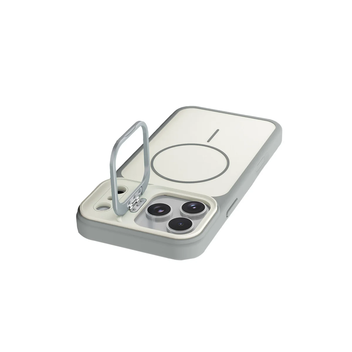 iPhone 17 Pro Max Pale Magsafe Standlı Kapak - Beyaz