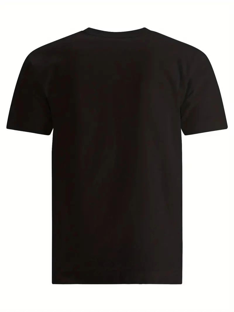 Erkek Baskılı T-Shirt Kısa Kol Bisiklet Yaka Regular Fit Rahat Kalıp Tişört - Siyah
