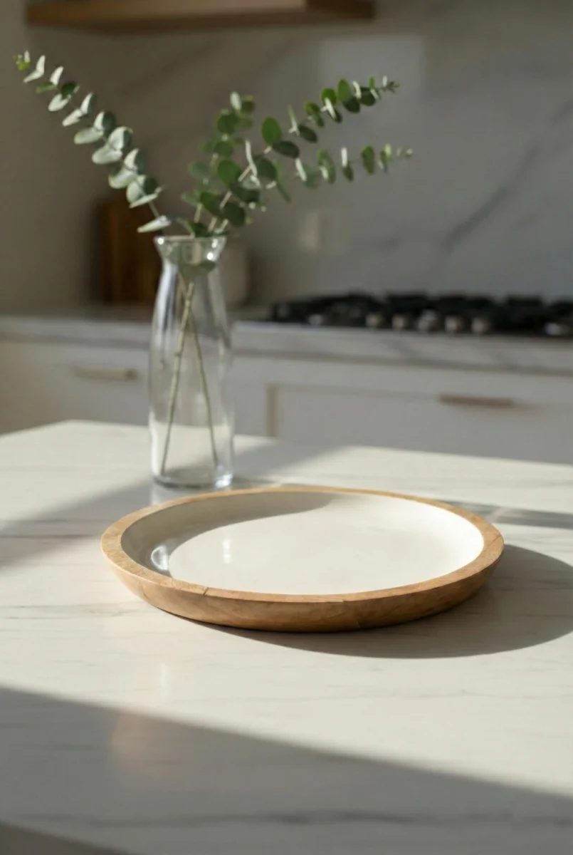 Mango Agacı Pasta Tabağı & Sunum Tabağı 20 Cm Krem