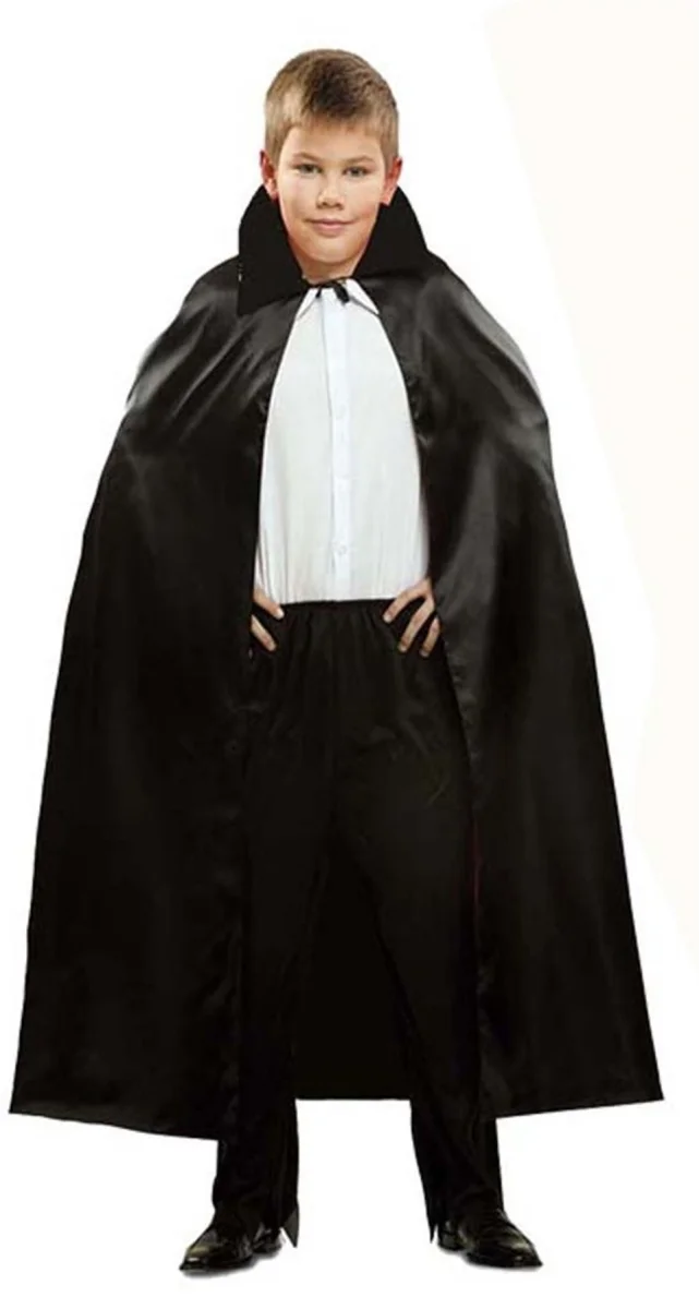 Siyah Renk Yakalı Halloween Pelerini 90 cm