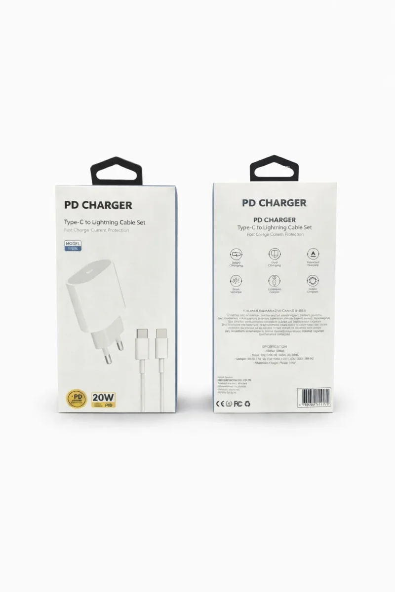 20W USB-C PD Hizli Sarj Adaptoru + Type-C to Type-C Kablo Seti