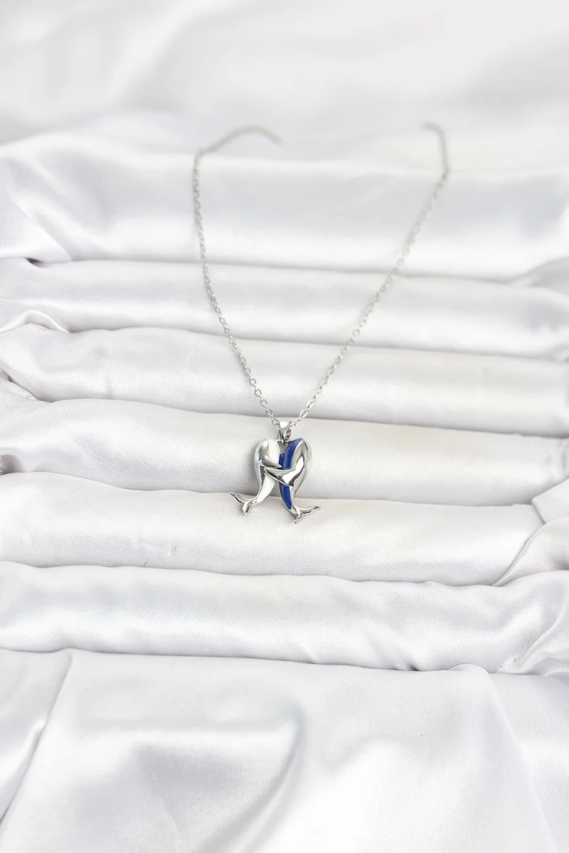 316L Çelik Zincir Gümüş Renk Dolphin Model Kadın Kolye