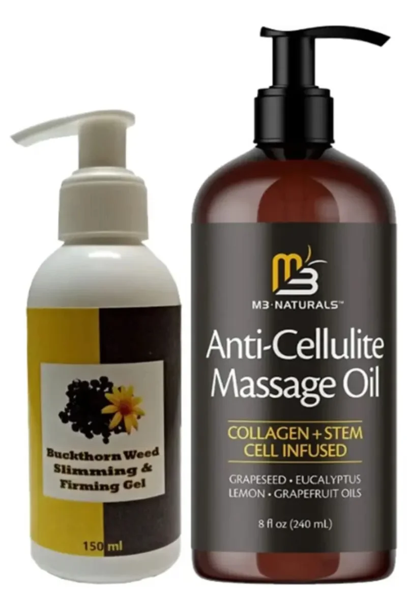 M3 Naturals Masaj Yağı Anti-Cellulite Massage Oil 240 ml + Buckthorn Antiyağ Masaj Kremi 150 ml