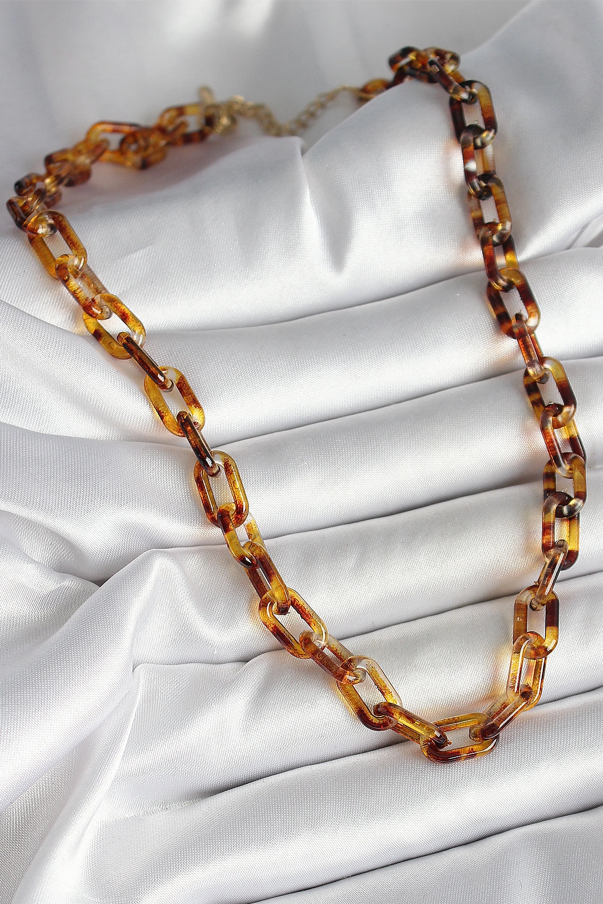 Leopar Desenli Mika Zincir Kadın Kolye