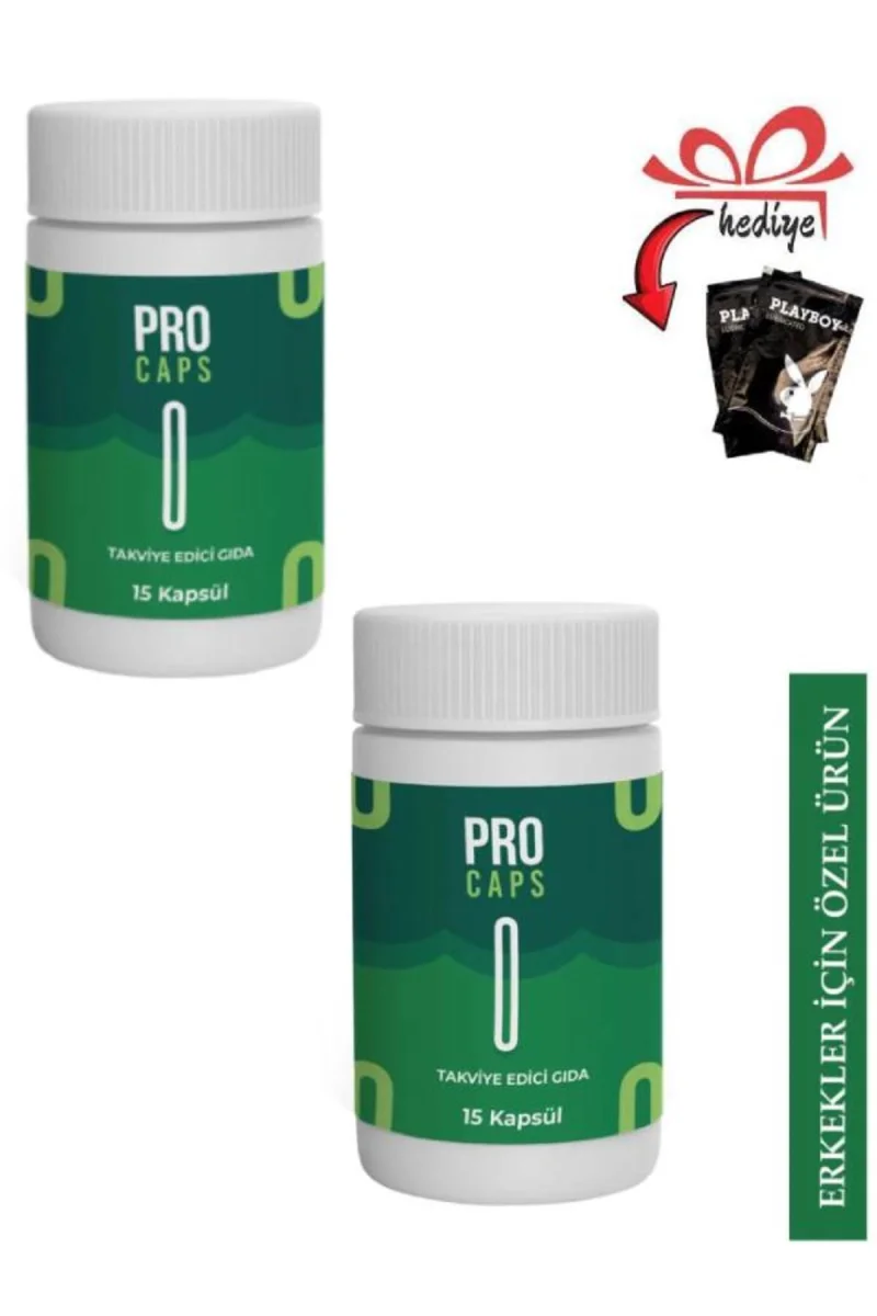 PRO CAPS Erkeklere Özel Destekleyici 15'li X 2 ad. + Kayganlaştırıcı Jelle