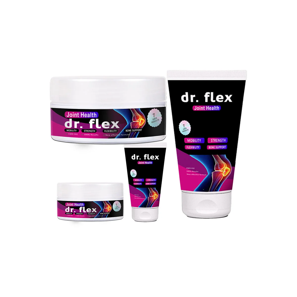 Dr.Flex Tüp+Kavanoz Vücut Masaj Kremi 2li Set Omega3lü Kolajenli Bamya Tohumu Ardıç ve Kuyruk Yağlı