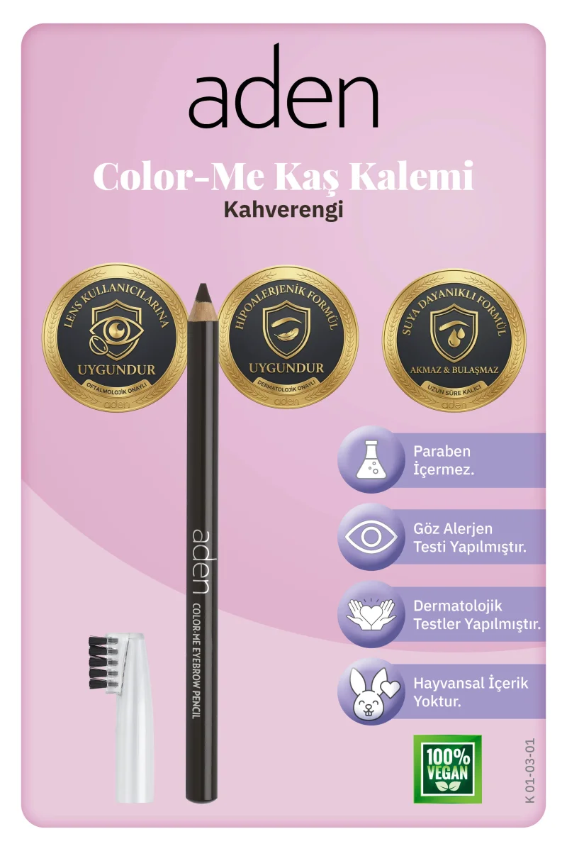 Aden Color-Me Eyebrow Pencil - Color-Me Kaş Kalemi 01 Brown(Kahverengi)