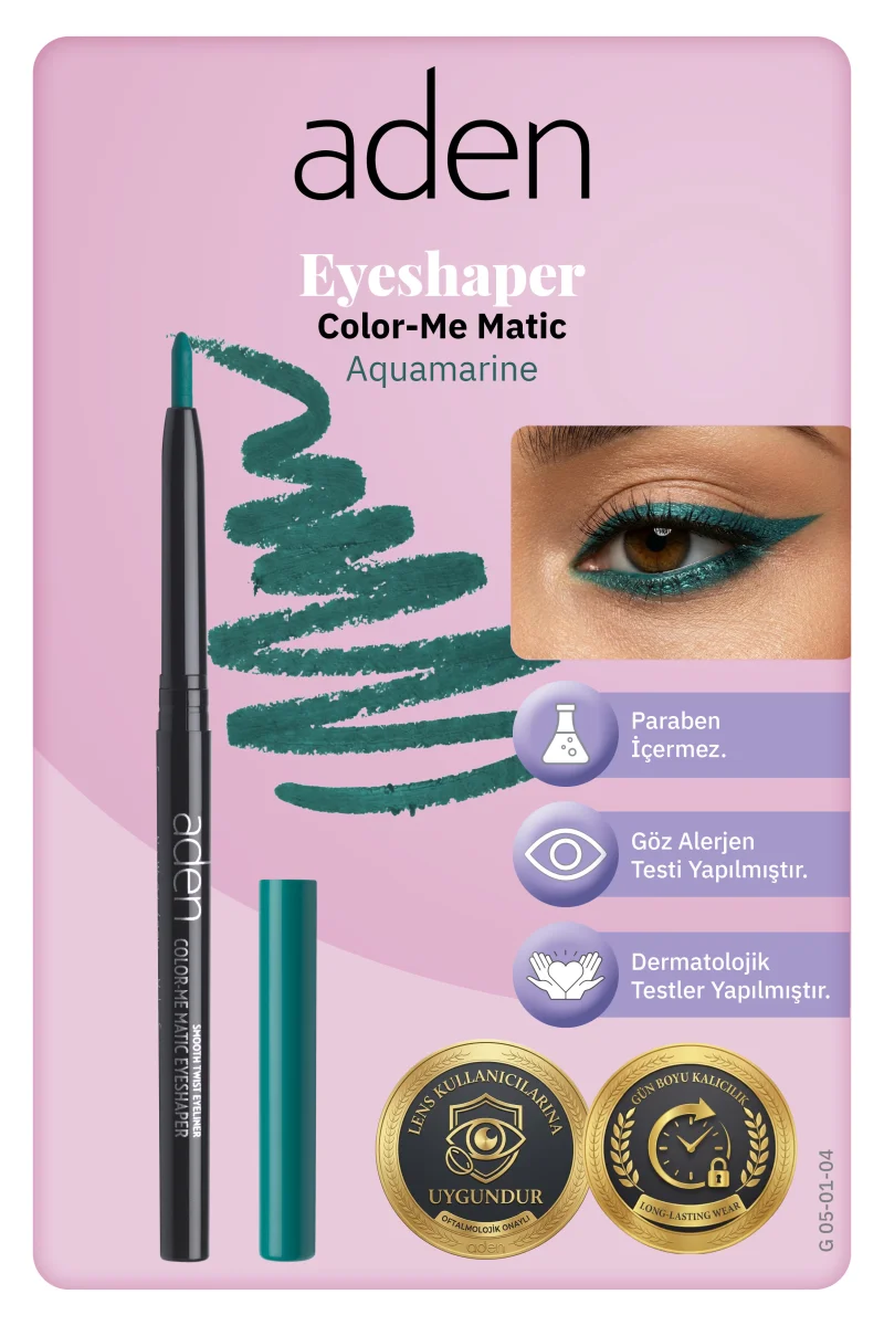 Aden Color-Me Matic Eyeshaper - Asansörlü Göz Kalemi 04 Aquamarine(Turkuaz)
