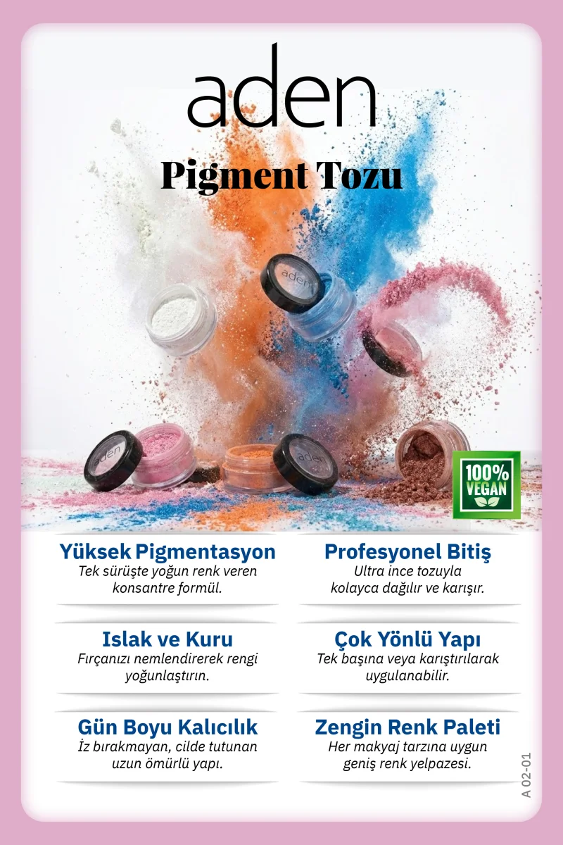 Aden Pigment Powder - Pigment Tozu Metal Gold(Metal Altın)
