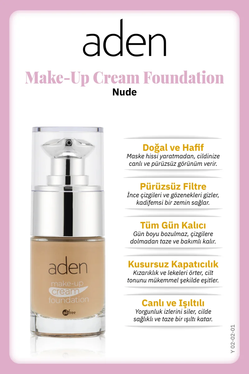 Aden Make-Up Cream Foundation Nude(Ten)
