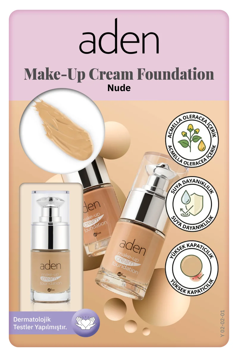 Aden Make-Up Cream Foundation Nude(Ten)