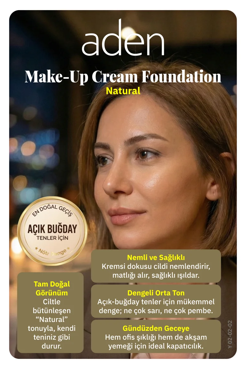 Aden Make-Up Cream Foundation Natural(Doğal)