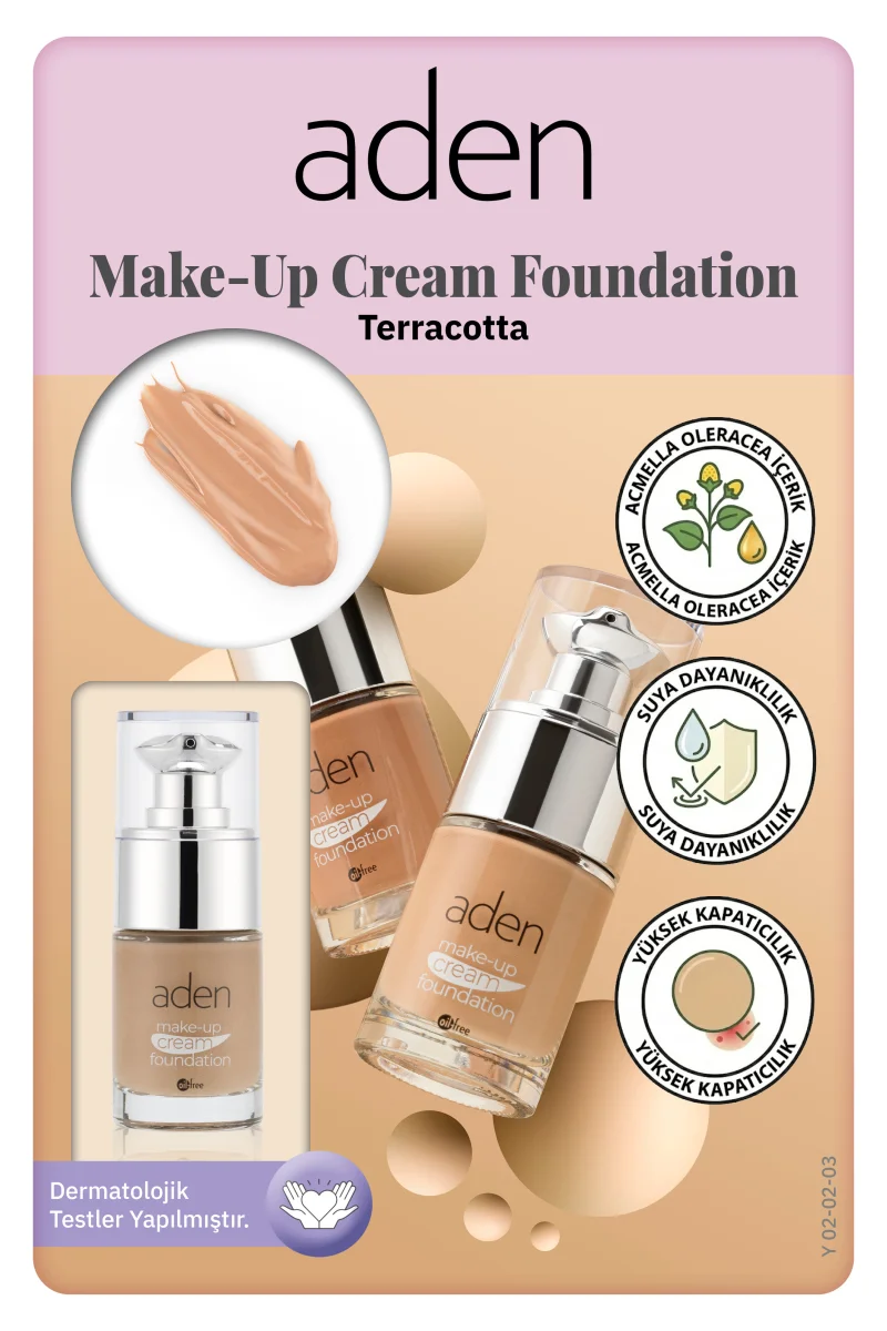 Aden Make-Up Cream Foundation Terracotta(Kiremit)
