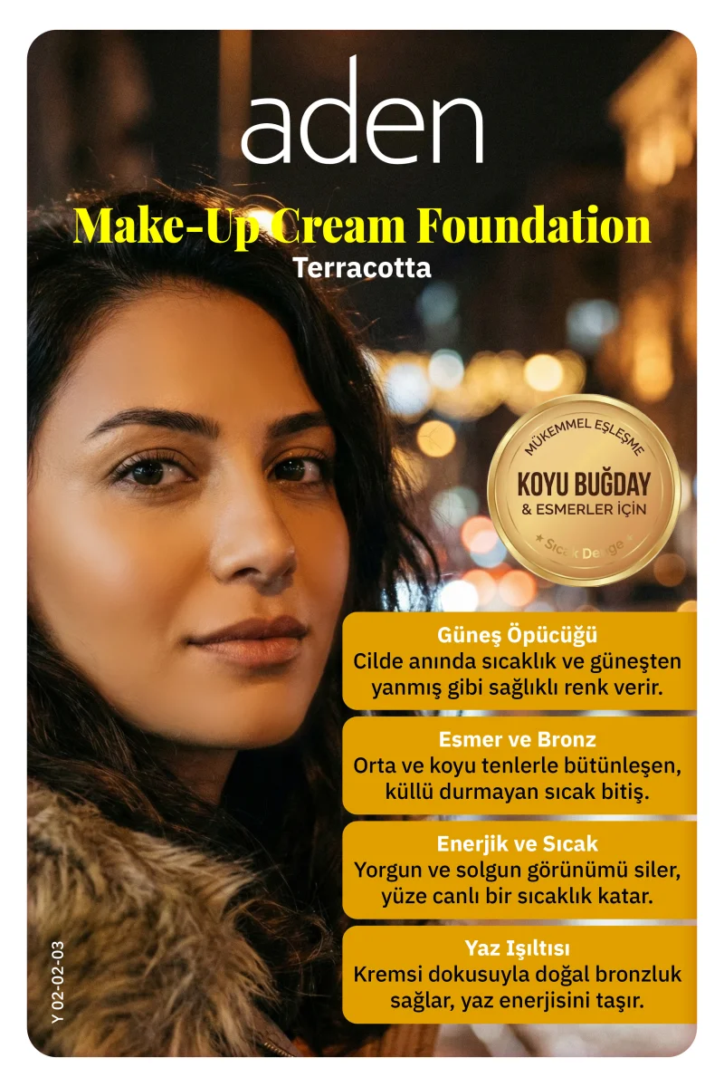 Aden Make-Up Cream Foundation Terracotta(Kiremit)